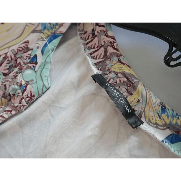 Women's Floral V-neck Button accent Midi Dress L - Picture 5 of 9